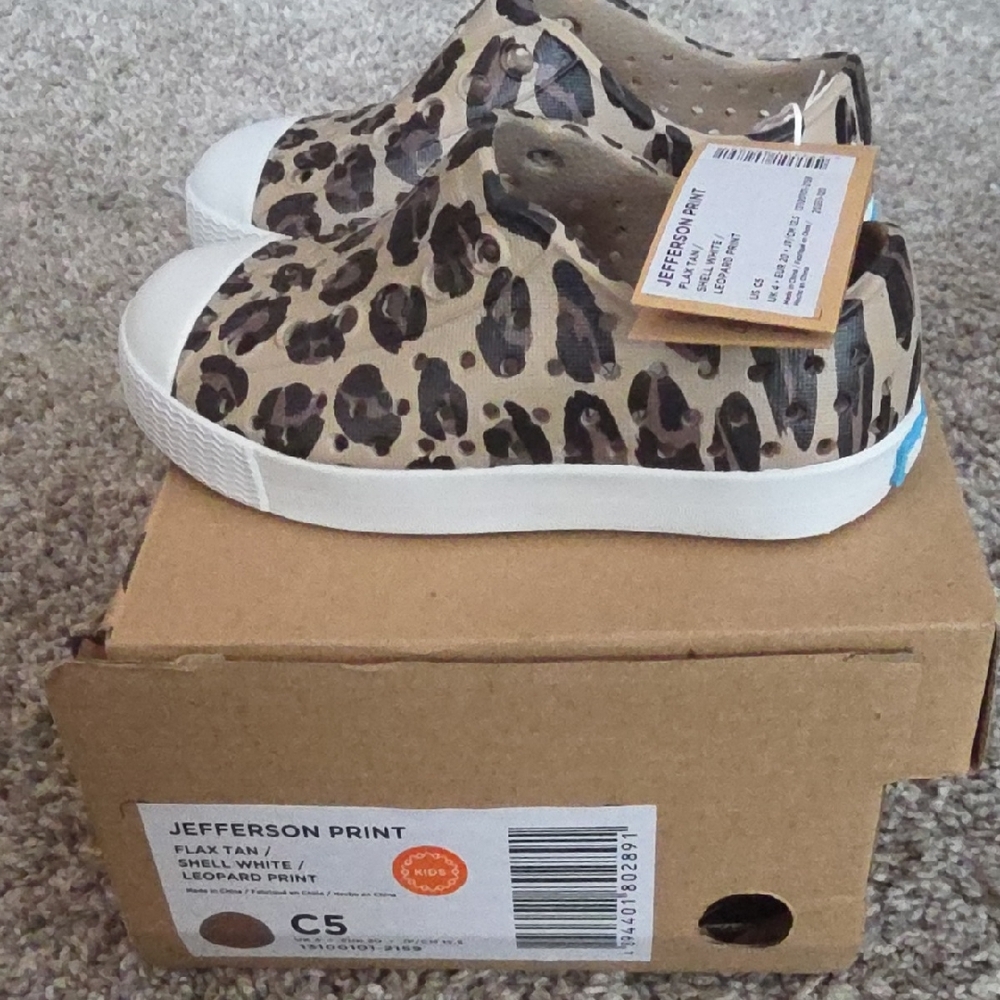 Native Leopard Print Kids Sneakers
